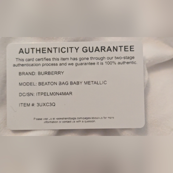 Burberry Beaton Bag Quilted Leather Metalic Pewter Shoulder Bag keeks COA Guc - Picture 16 of 16